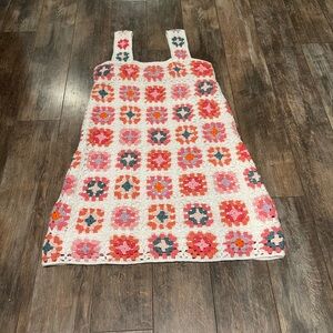 Colorful Crochet Mini Dress